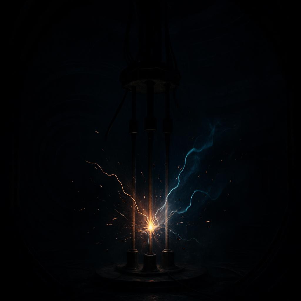 Demonstration of a Tesla coil producing sparks and plasma.